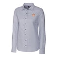 thumbnail image 2 of Women's Cutter & Buck  Charcoal Texas Longhorns Vault Stretch Oxford Stripe Long Sleeve Tri-Blend Button-Up Dress Shirt, 2 of 3