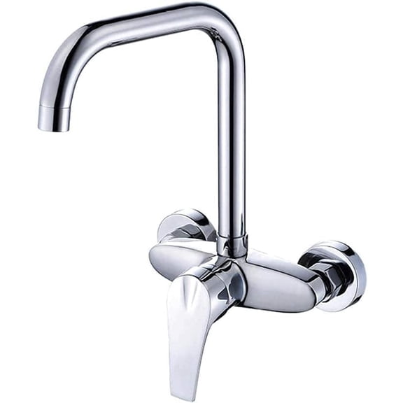 Wall-Mounted Faucet,Wall-Mounted,hot and Cold Mix,Kitchen Sink Sink,Laundry Pool Balcony,Copper,Chrome,Faucet