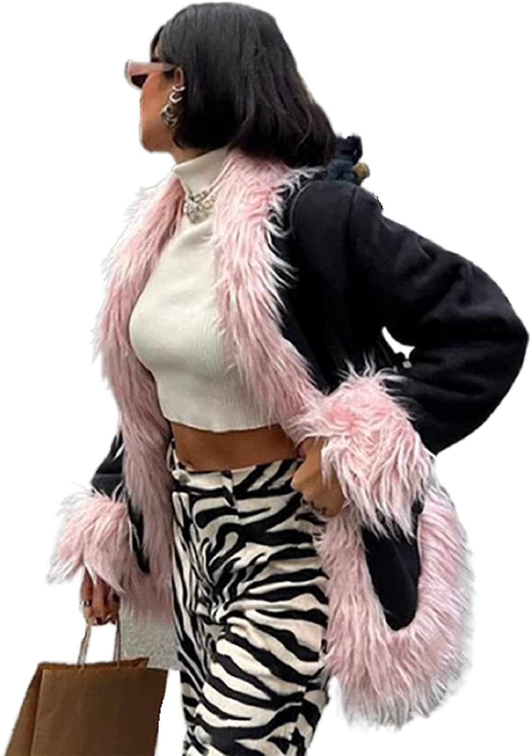 leather coat with fur collar and cuffs