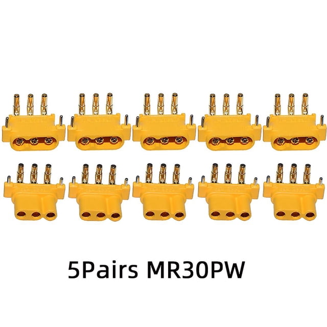 10pcs Amass Mr30pw Mr-30 Pcb 3-pin Pcb Male Female 2mm Bullet Connectors Plugs For Rc Lipo Battery Multicopter Airplane Car Toys