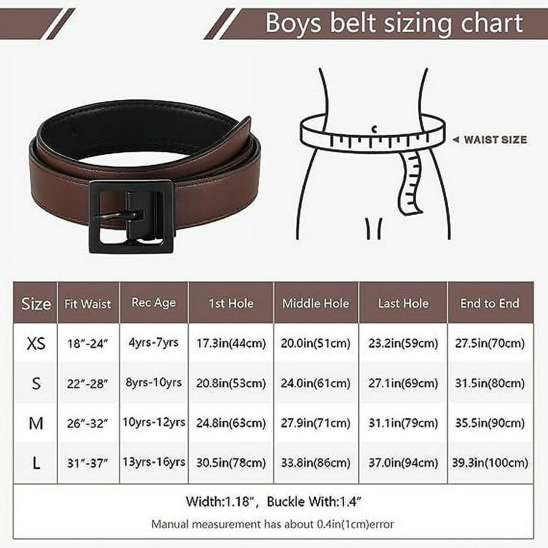 Boys Belt Cm Belt Size Chart AWAYTR Kids Reversible Leather Belts
