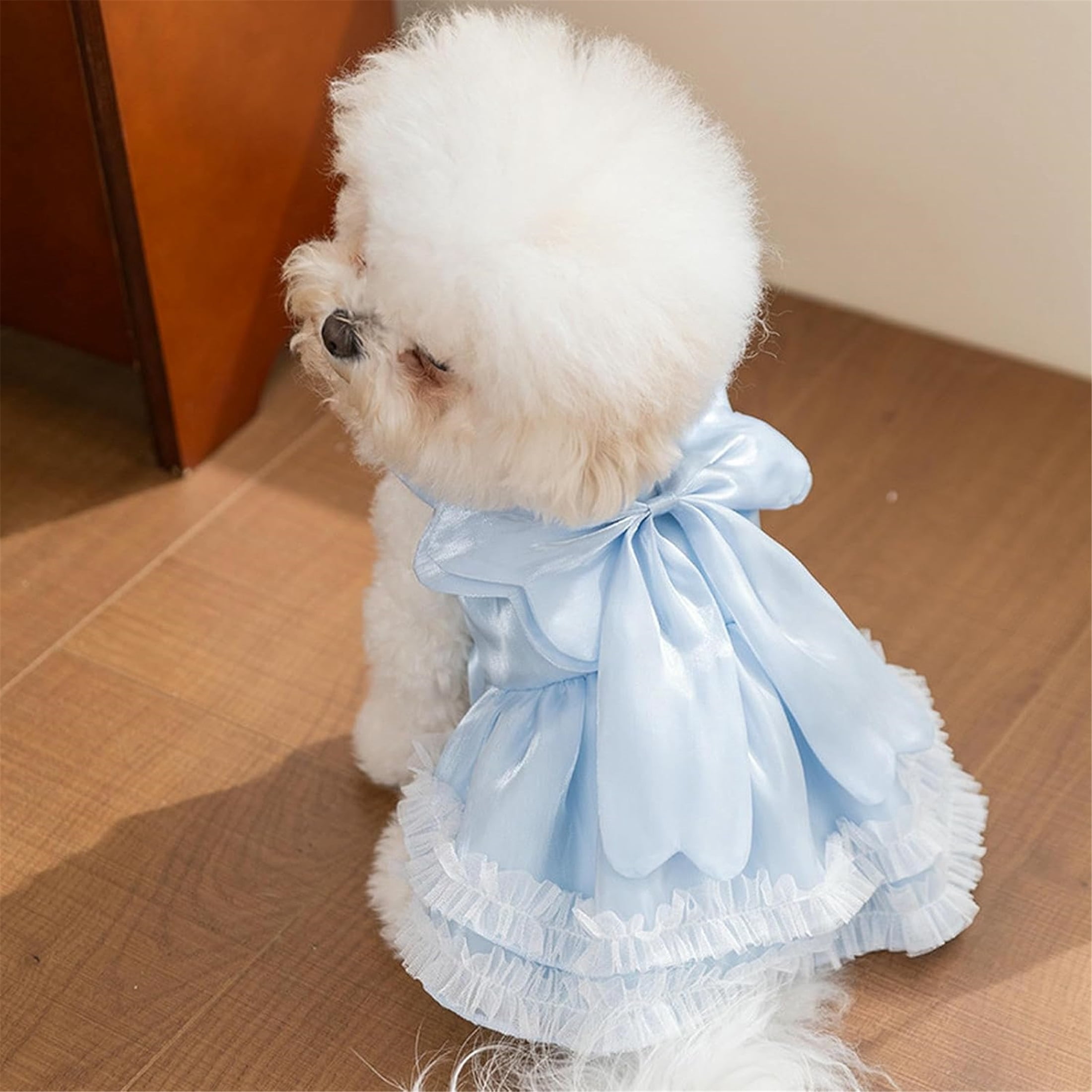 HQREA Dog Princess Dresses for Small Dogs Girl Puppy Vest Skirt with Bowknot Summer Female Dog Clothes for Wedding Birthday Party