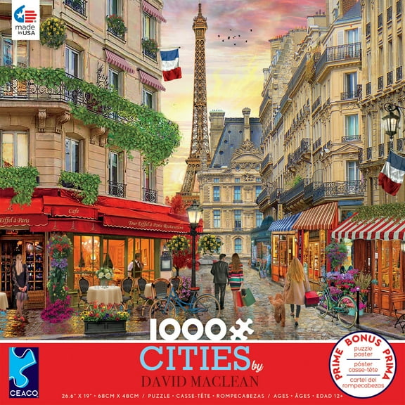 Ceaco 1000-Piece David Maclean Cities Paris Interlocking Jigsaw Puzzle