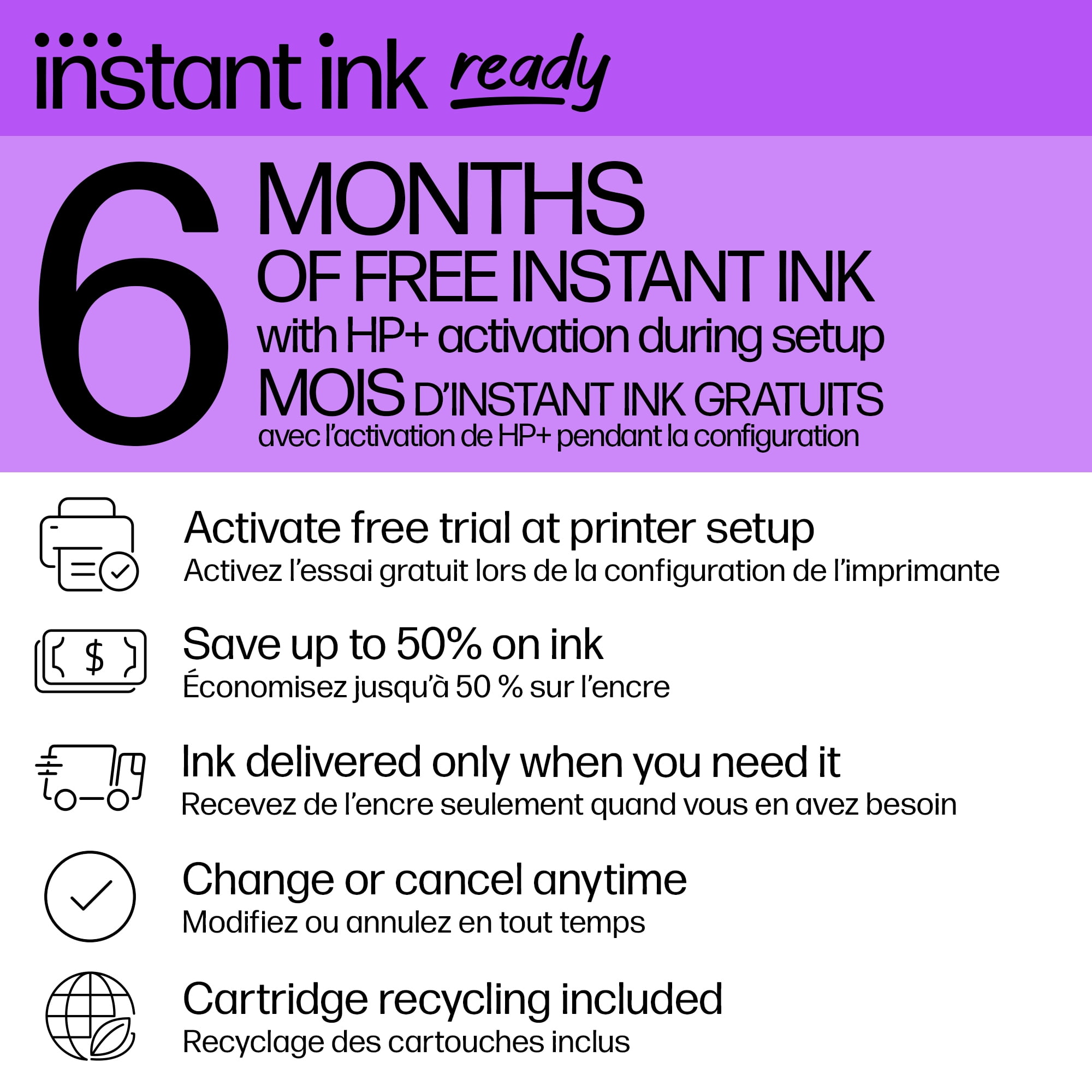 Imprimante tout-en-un HP Deskjet 2842e, avec 6  mois d'Instant Ink gratuits - Early Dusk