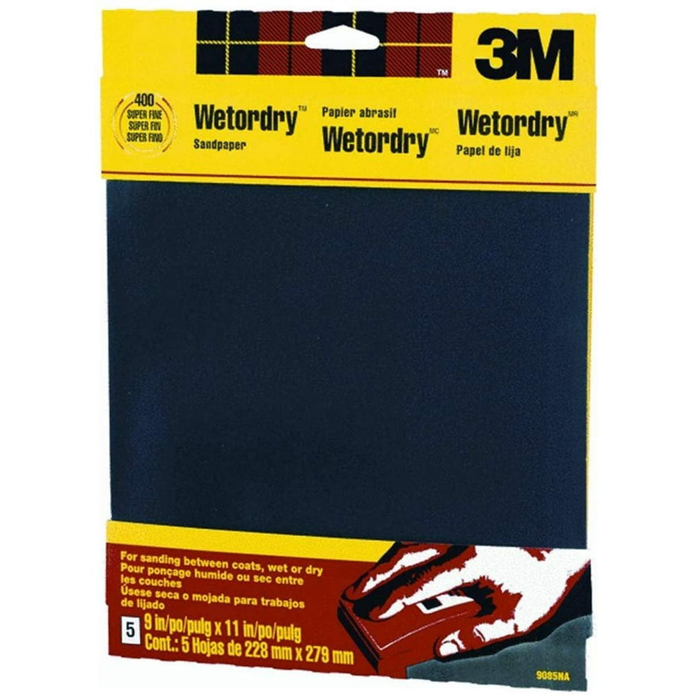 3M 400 WetOrDry Sandpaper 5Pk