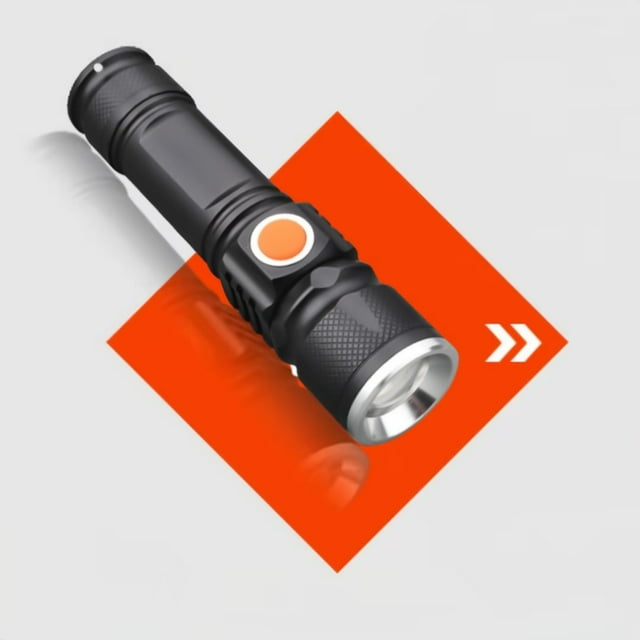 Linterna Led Superbrillante, Linterna Recargable con Zoom y 4 Modos, Potente Linterna de Mano.