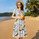 thumbnail image 4 of Easygdp Insects and Flowers para Vestido Transpirable de Mujer, Vestido Suelto de Manga Corta con Pliegues y Bolsillos para el Verano, 4 of 6