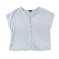 thumbnail image 1 of Alfani Womens Satin Pullover Blouse pasblue M, 1 of 2