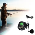 thumbnail image 1 of Carrete de pesca con asistencia eléctrica, recargable por USB, para aguas profundas, arrastre de 10 kg, función de memoria de profundidad, resistente Mano derecha negra, 1 of 8