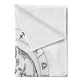 thumbnail image 2 of Zodiac Aries Soft Flannel Fleece Throw Blanket, Zodiac Wheel with 12 Signs and Jumping Animal Esoteric Print, Cozy Plush for Indoor and Outdoor Use, 50" x 70", White and Black, by Ambesonne, 2 of 5