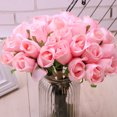 thumbnail image 2 of Flor artificial 12 cabezas rosas de seda DIY decoración del hogar de boda (rosa), 2 of 2
