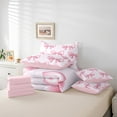 thumbnail image 5 of Manfei Princess Bowknot Bedding Twin Size, Kawaii Ribbon Bed Set, Cute Cartoon Reversible Bedding Sets Twin Size, Lightweight Room Decorative, 7 Pieces, 5 of 7