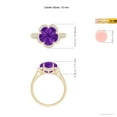 thumbnail image 3 of ANGARA Natural Five-Petal Flower 4.4 ct Amethyst and Diamond Halo Ring in 14K Yellow Gold for Women (Size-10mm) | February Birthstone, Anniversary, Jewelry Gift for Women | Natural Amethyst Ring, 3 of 8