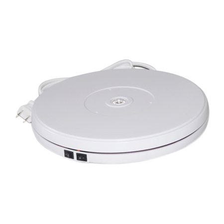 Offex Theme Exhibition and Product Display Electric Motorized Rotating Display Turntable, 360 Degree AC 110 V, US Plug, 40S/R, 15 KG Capacity - White