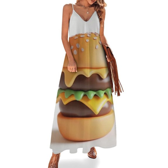 Hamburger Sleeveless Dress Loose Women's Dress Dresses Luxury Evening Dresses