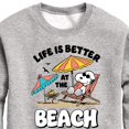 thumbnail image 3 of Peanuts - Summer Edition - Life is Better at the Beach - Toddler & Youth Crewneck Fleece Sweatshirt, 3 of 5