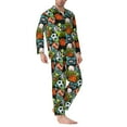 thumbnail image 2 of Salouo Balls Print Button-Front Long Sleeve Pajama Set for Men, Soft 2Pjs Men's Long Sleeve Sleepwear-X-Large, 2 of 7