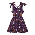 thumbnail image 5 of MEZZALL Girls Bow Shoulder Halloween Dress Ghost Pumpkin Print Sleeveless O-Neck A-Line Swing Kids Party Sundress Breathable Dresses, 5 of 5