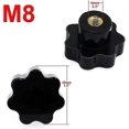 thumbnail image 3 of 14 piezas M8 Perilla de sujeción con rosca moleteada, manija en forma de estrella, perillas de mano en forma de estrella, perilla de sujeción de plástico negro con arandelas, 3 of 4
