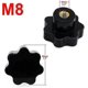 thumbnail image 3 of 14 piezas M8 Perilla de sujeción con rosca moleteada, manija en forma de estrella, perillas de mano en forma de estrella, perilla de sujeción de plástico negro con arandelas, 3 of 4
