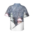 thumbnail image 3 of Bixox Men's Hawaiian Shirts Men's Watercolor Winter Landscape For Christmas Print Short-Sleeve Shirt-Large, 3 of 8