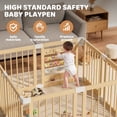 thumbnail image 4 of Babyeap Wooden Baby Playpen,Foldable Play Yards for Babies and Toddlers,Large Wood Play Gate with Built-in Toys,Baby Fence Activity Center 47x47x23.6 Inch, 4 of 9