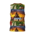 thumbnail image 3 of Easygdp Fall Village Scenery Men's Mesh Basketball Jersey Quick Drying Sleeveless Shirts Fitted Muscle Tank Tops Sport Round Neck T-Shirt - Large, 3 of 9