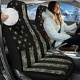 thumbnail image 3 of Uorisanigo 2 Pieces Car Seat Covers, American Flag Camo Bucket Auto Front Seat Protectors, Premium Vehicle Seats Cushions, Car Accessories Universal for SUVs, Trucks, Cars, 3 of 7