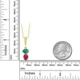 thumbnail image 3 of Gem Stone King 18K Yellow Gold Plated Silver Green Malachite and Red Created Ruby Pendant Necklace for Women (3.42 Cttw, Gemstone, Oval 8x6MM, with 18 inch Chain), 3 of 3