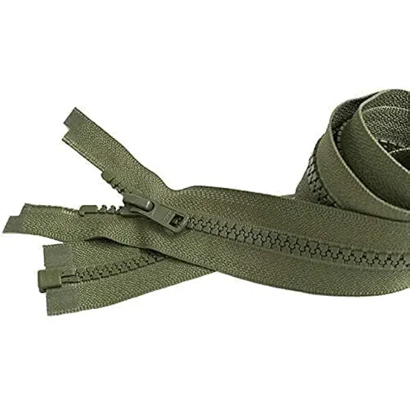 YKK #5 Molded Vislon Cedar Green Medium Weight Jacket Separating Zipper - Color: Cedar Green #566 - Made in The United States (1 Zipper Per Pack) (10" Inches)