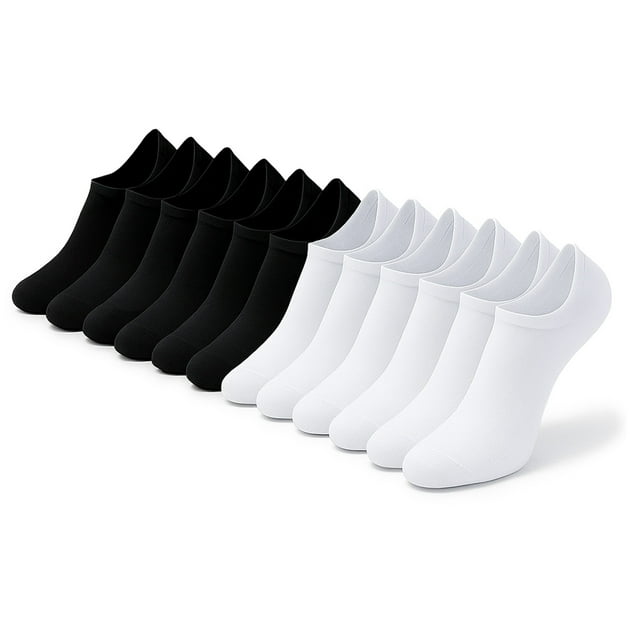 Calcetines Cortos Tin Comodo Para Dama Docena Negros y Blancos