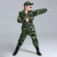 thumbnail image 3 of Hiijoy Toddler Boys Camouflage Outfits Long Sleeve Shirt Pants Belt Hat 4Pcs Set, Sizes 2-3T, 3 of 8