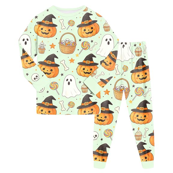 GCETTIC Toddler Girl Pajama Set Kids Soft Sleep Outfit Breathable Fabric Crew Neck Top Loose Fit Nightwear Pajamas Light Green,2-3 Years