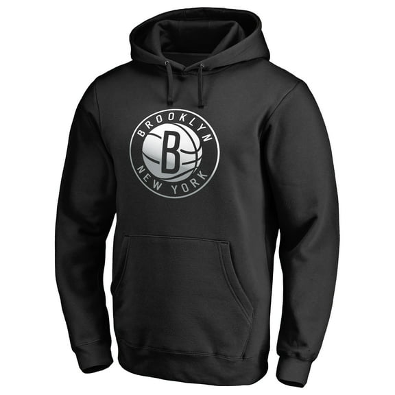 Men's Black Brooklyn Nets Gradient Logo Pullover Hoodie
