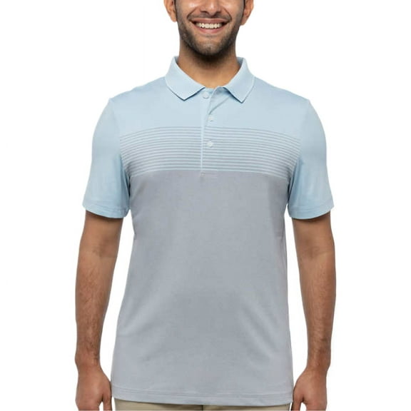 Kirkland Signature Men's Performance 4-Way Stretch Polo ShirtsÂ (Blue/Grey, Medium)