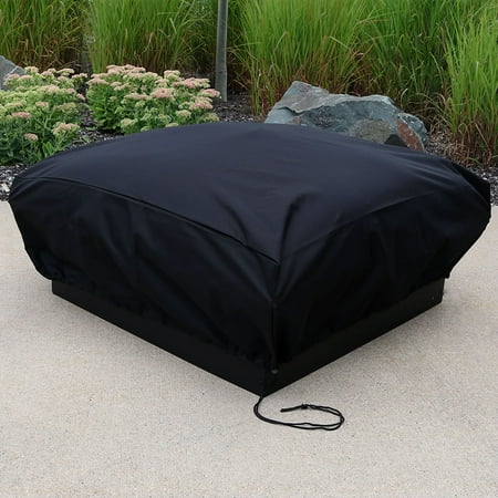 Sunnydaze Heavy Duty Square Black Fire Pit Cover 48 Inch Square