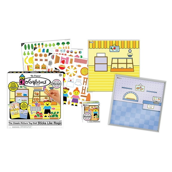 Playmonster Colorforms Market Picture Playsets W/ 200 Restickable Shapes