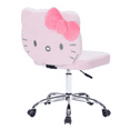 thumbnail image 2 of Impressions Vanity Hello Kitty Teddy Fur Swivel Vanity Chair with 360 Degree Rolling Wheels (Pink), 2 of 8