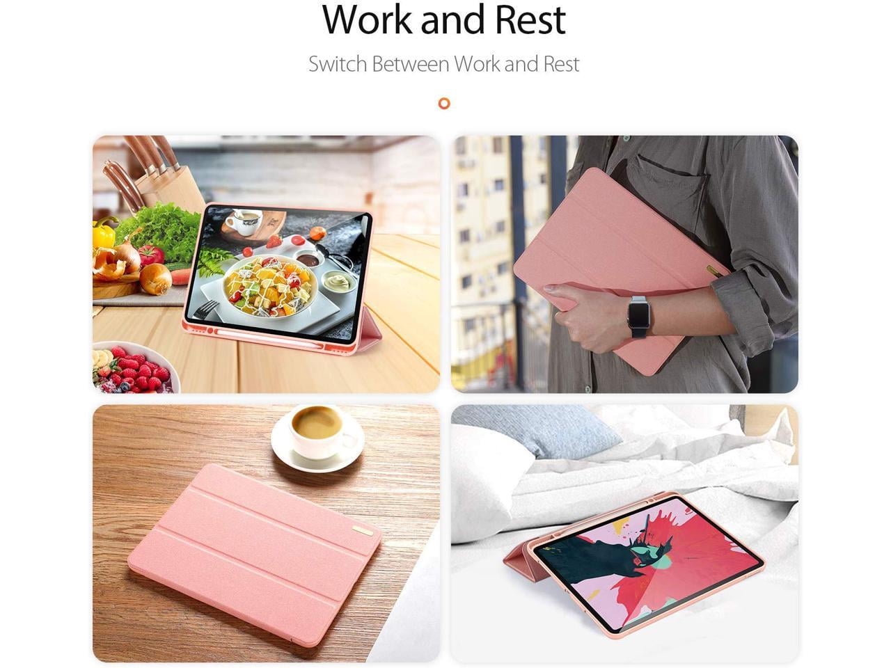 Slim Smart Case for iPad Pro 12.9 2022 2021 2020 6th 5th 4th Generation Support Apple Pencil Charging Soft TPU Protective Stand Cover