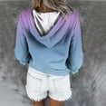 thumbnail image 3 of Hvyesh Tie Dye Hoodie Women Drawstring Button down Drop Shoulder Hooded Sweatshirts Loose Long Sleeve Sweater Purple,L, 3 of 6
