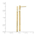 thumbnail image 4 of 14k Yellow Gold Dangle Drop Earrings for Women, Textured Bar Design with High Polish Finish, Minimalist Modern Lightweight Long Style for Everyday or Special Occasion Wear, 4 of 6