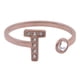 thumbnail image 1 of Anillo de Mujer Inicial Letra LuckyLy, Oro Rosa 18k y Zirconia Cúbica, Modelo Layla rosa UNITALLA, 1 of 6