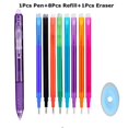 thumbnail image 1 of 0.7mm Magic Erasable Pen Press Gel Pen Set 8 Colors Erasable Refill Rod Gel Ink Stationery Retractable Pens Washable Handle Rod Purple-mix 10Pcs, 1 of 6