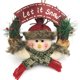 thumbnail image 1 of Corona navideña de madera con Papá Noel, muñeco de nieve, alce y corona de ratán para colgar en la puerta para decoraciones navideñas, 1 of 7