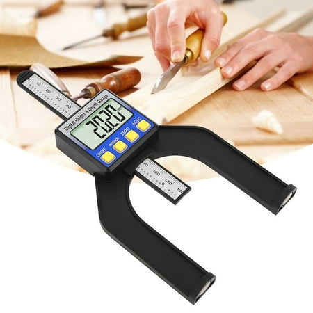 

Table Height Gauge Measuring Ruler Digital LCD Screen Self-supporting For Router Woodworking Projects 0-80mm / 0-31/8in