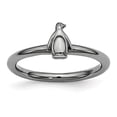 thumbnail image 2 of Sterling Silver Black-Plated Penguin Ring, 2 of 7