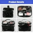 thumbnail image 6 of Vocoste Double Layer Makeup Bag Cosmetic Travel Bag Make Up Organizer Bag for Women Marble Pattern Black 1 Pcs, 6 of 7