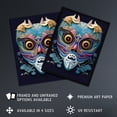 thumbnail image 3 of Noh Theatre Mask Painting Colourful Intricate Details Floral Designs Supernatural Japanese Creature Portrayal Forest Deity Role Large Wall Art Poster Print Thick Paper 18X24 Inch, 3 of 3