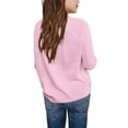 thumbnail image 2 of Kids Heart Print Long Sleeve Knit Sweater Fall Winter Girls Pullover, 2 of 4