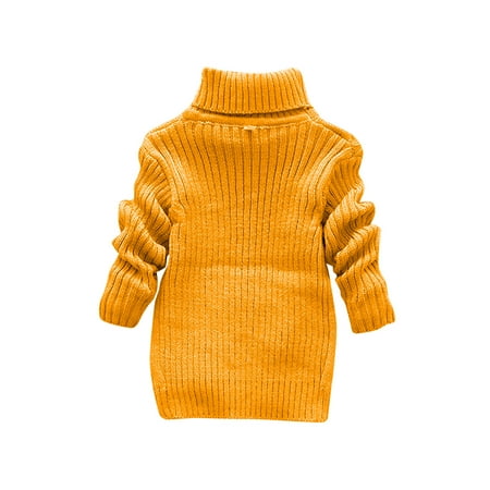 

Cathalem Zip up Hoodie for Women Toddler Boys Girls Children s Winter Sweater Solid Color Turtleneck Girls Leopard Sweater Sweater Yellow 6-7 Years